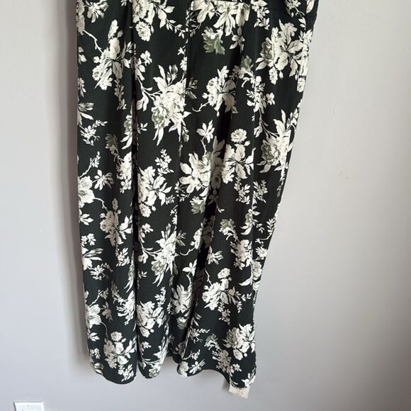 NEW Abercrombie & Fitch High-Slit Midaxi Dress green floral Large - Picture 9 of 15